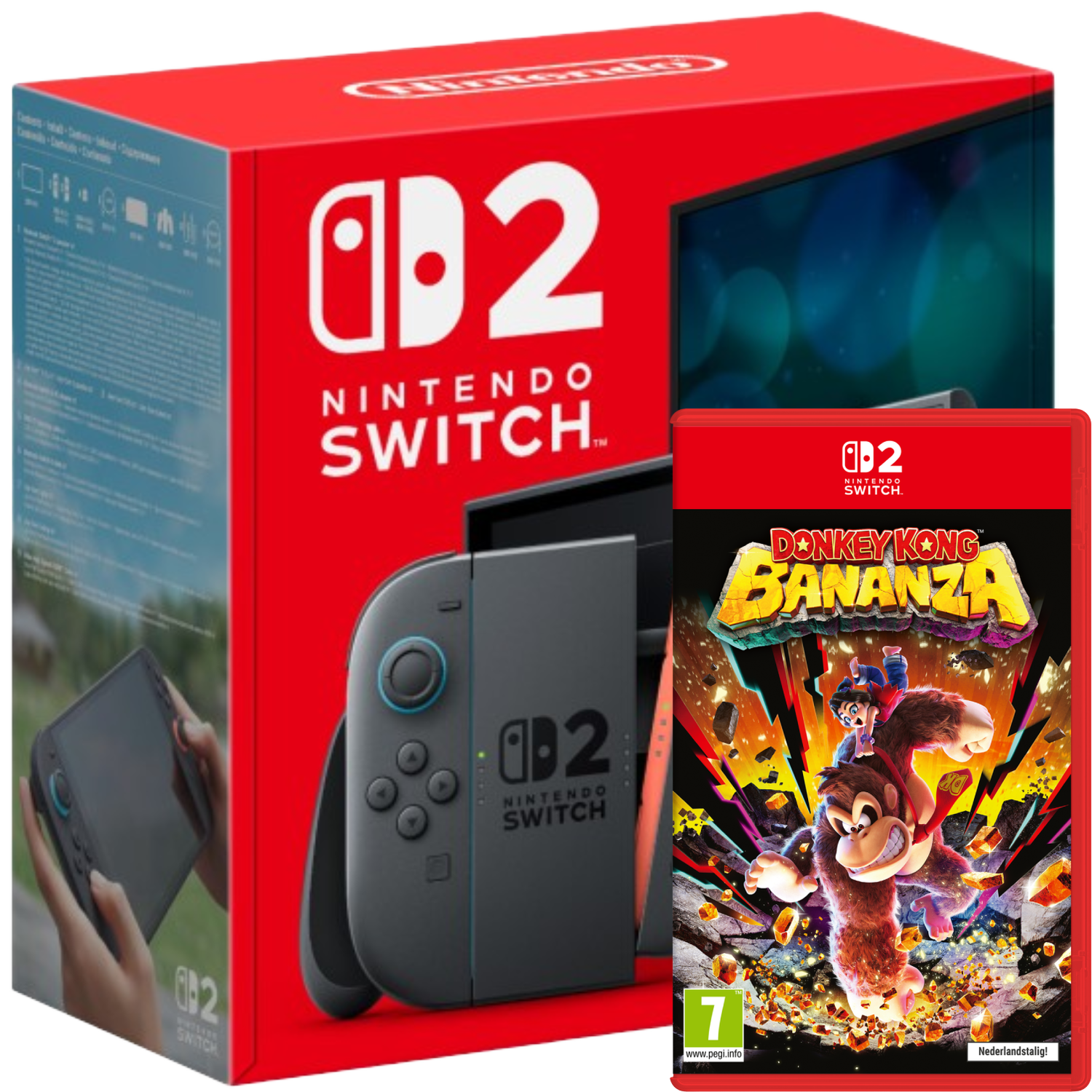 Bundel Nintendo Switch 2 Console Met Verwijderbare Batterij + Donkey Kong Bananza Gaming Bundle