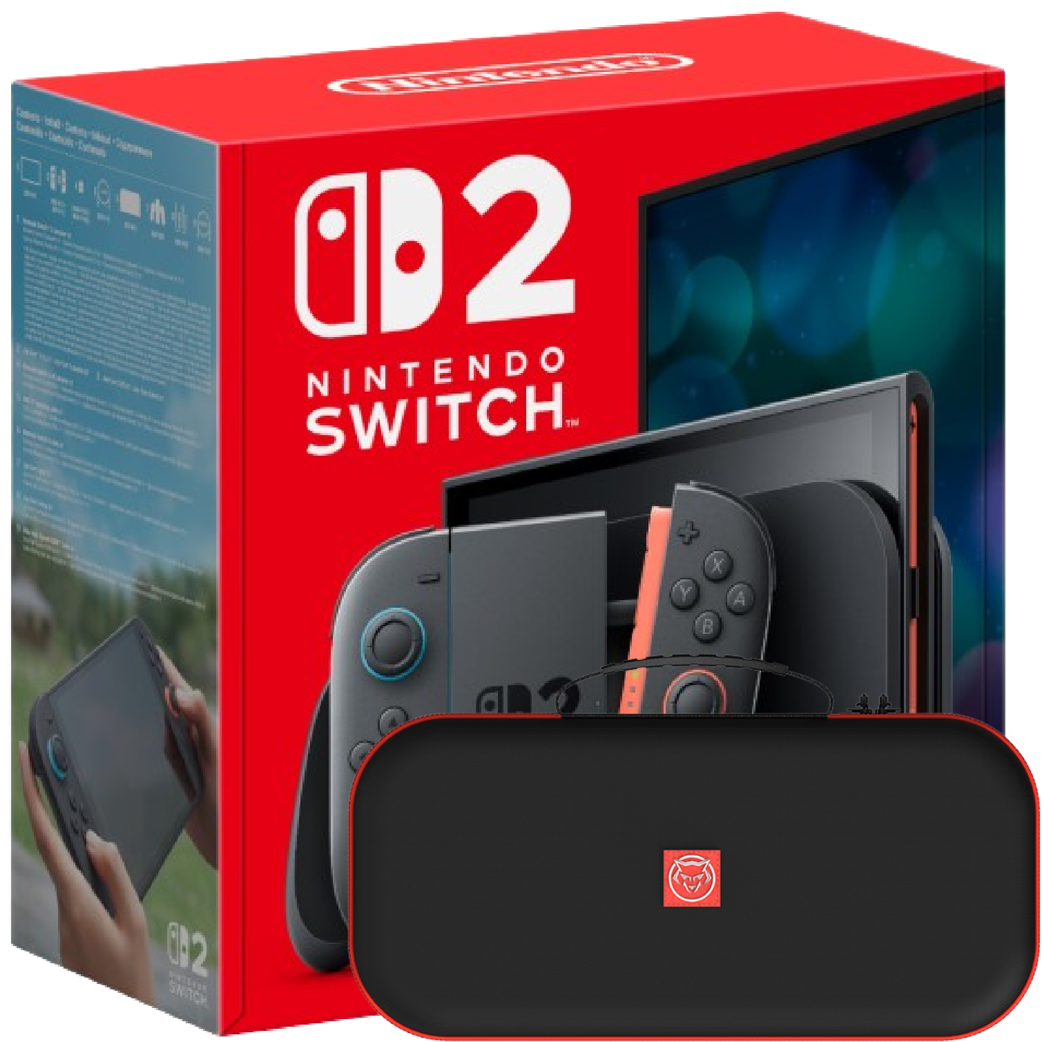Bundel Nintendo Switch 2 Console Met Verwijderbare Batterij + Qware Zwart Case Gaming Bundle