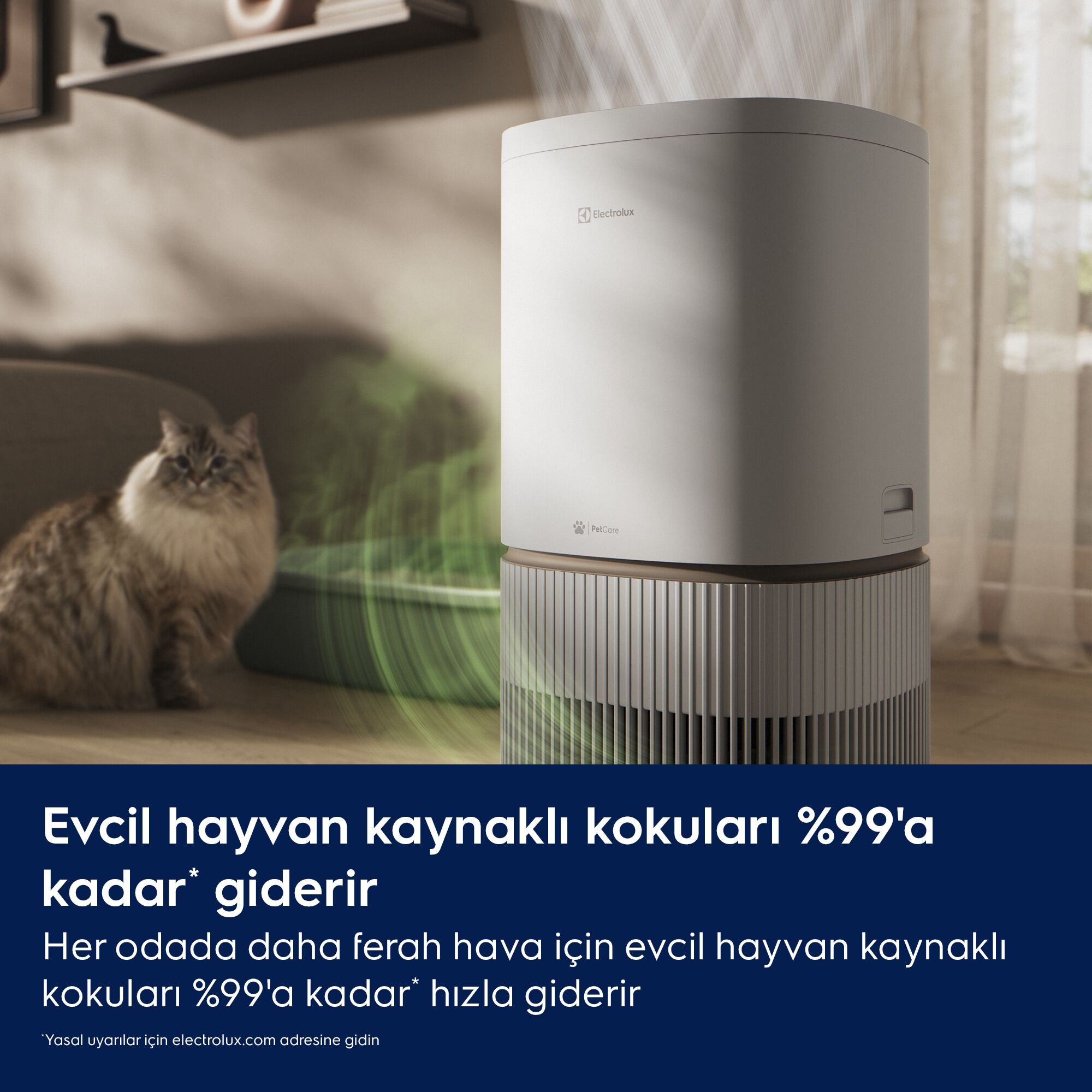 ELECTROLUX Pure 500 XL PetCare Hava Temizleyici EPO51573SW, Evcil Hayvan Modu, 4 Aşamalı HEPA Filtre, Sessiz Mod