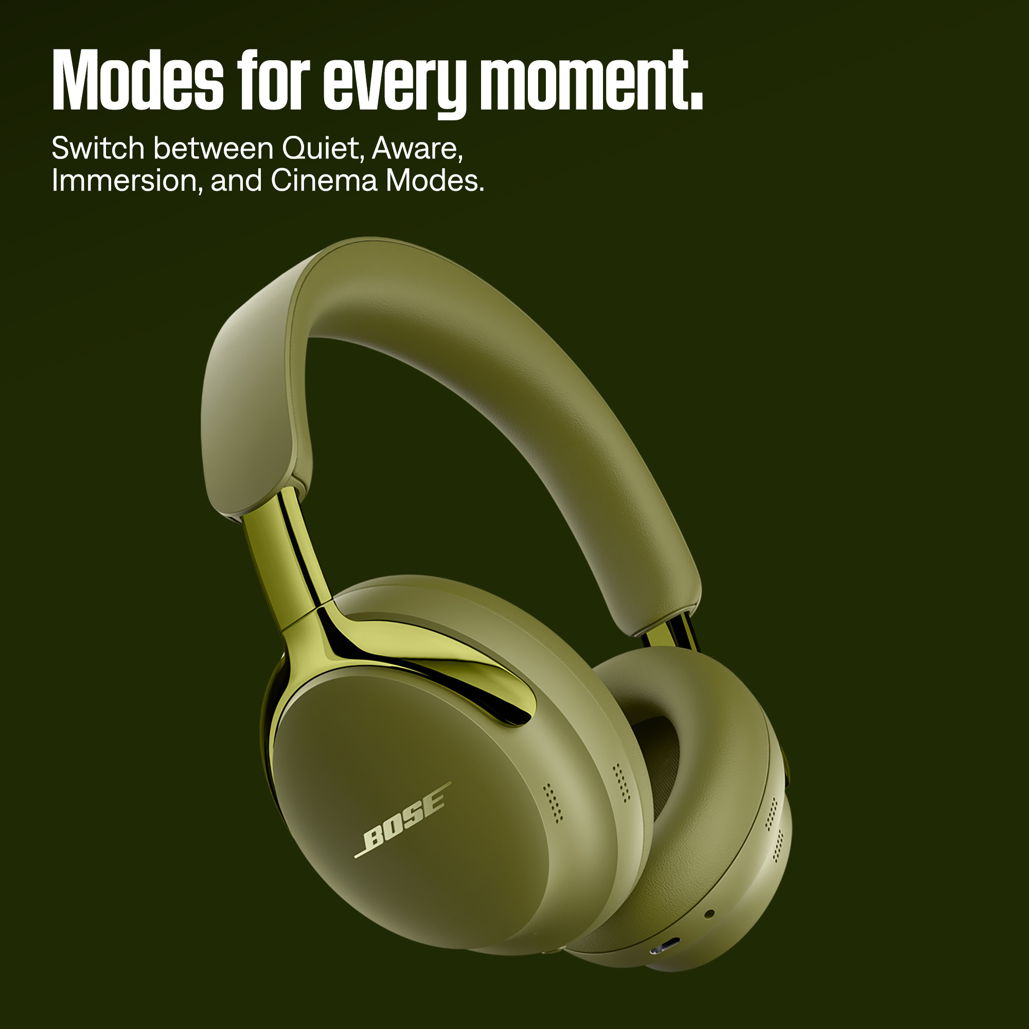 BOSE QuietComfort Ultra (2. Gen.) - Limited Edition, Over-ear Kopfhörer Bluetooth Olivgrün