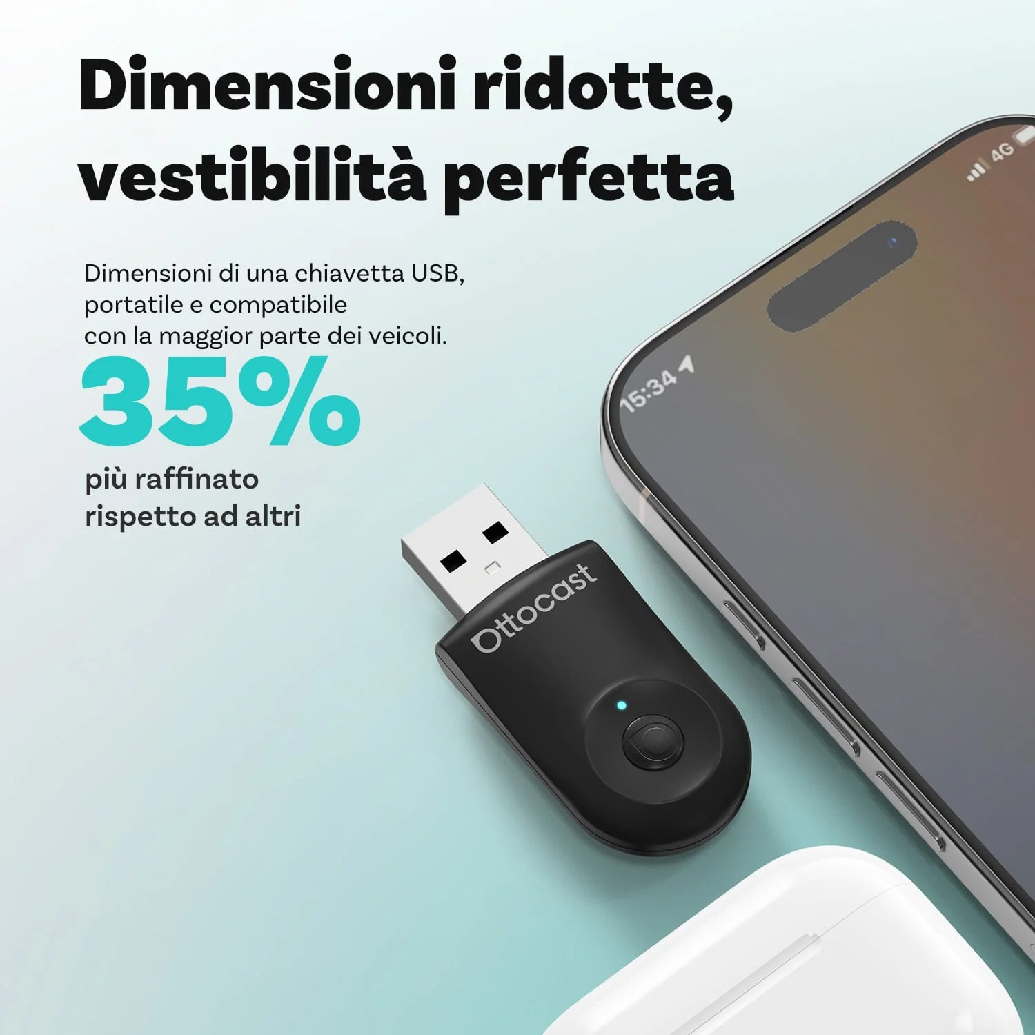 ADATTATORE WIRELESS Ottocast MINI FLOW CARPLAY