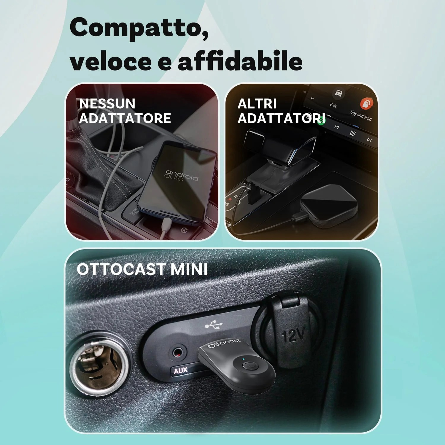 ADATTATORE WIRELESS Ottocast MINI FLOW CARPLAY