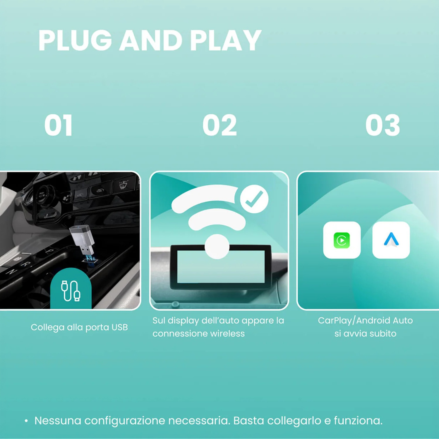 ADATTATORE WIRELESS Ottocast MINI NOVA WIRELESS