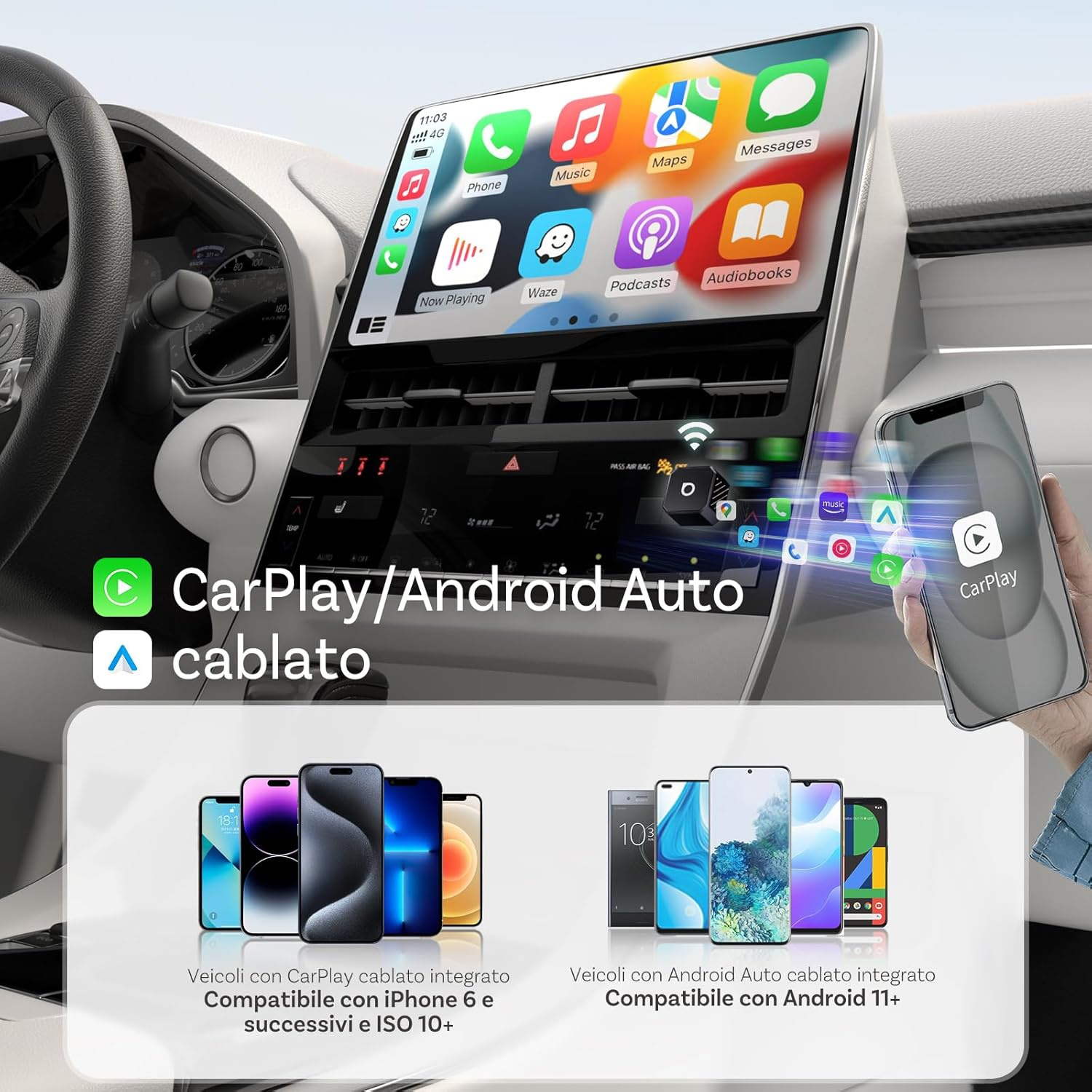 Accessorio Ottocast MINI POT WIRELESS CARPLAY