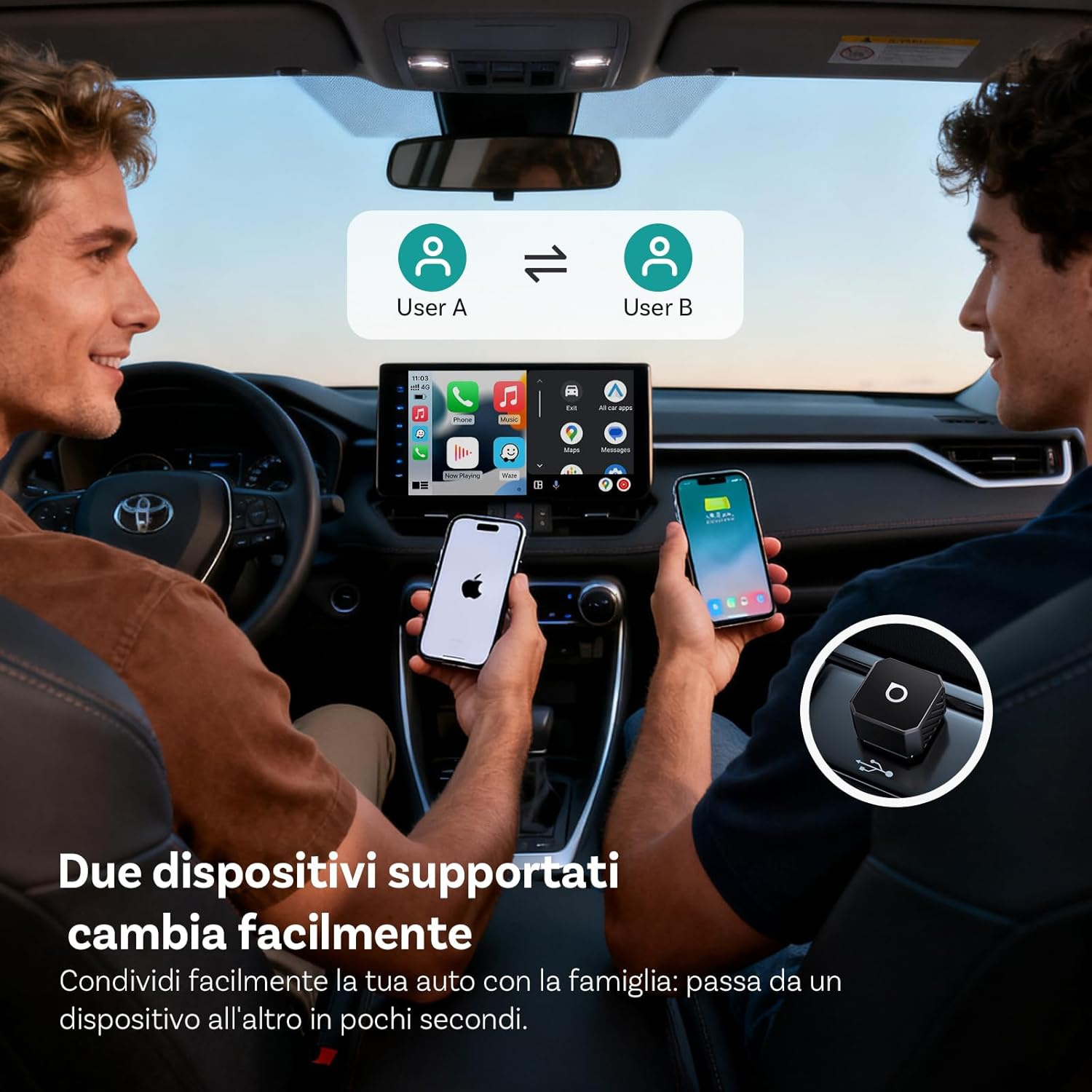 Accessorio Ottocast MINI POT WIRELESS CARPLAY