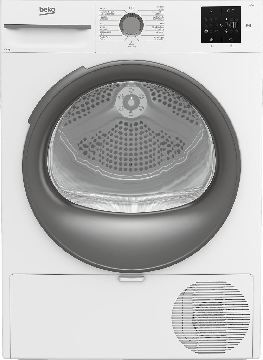 BEKO BM3T3823WMM - Sèche-linge pompe à chaleur - 8 kg - 64 dB - Label énergétique D