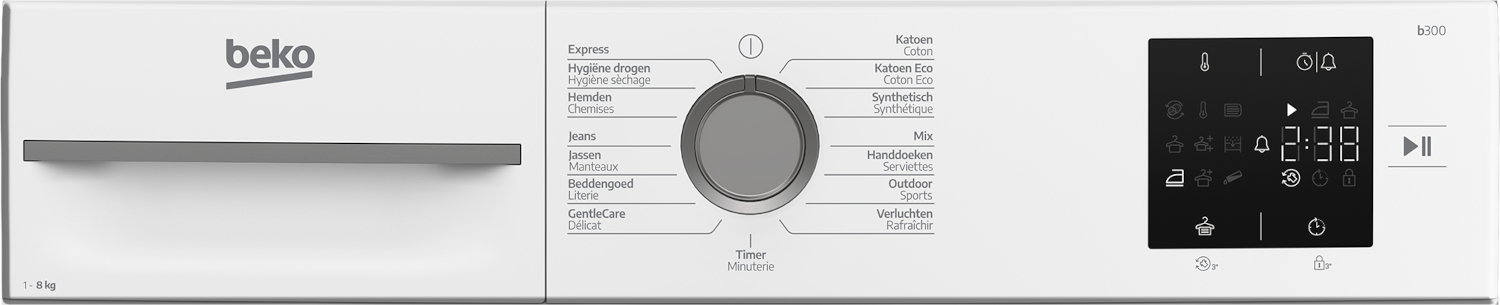 BEKO BM3T3823WMM - Sèche-linge pompe à chaleur - 8 kg - 64 dB - Label énergétique D