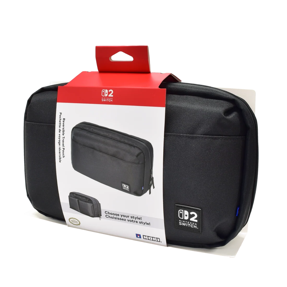 Funda Nintendo Switch 2 - HORI Reversible Travel Pouch, Para Nintendo Switch 2, Negro