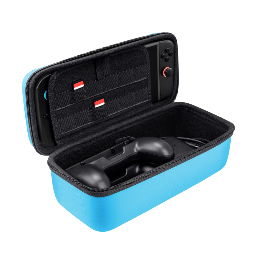 Funda Nintendo Switch 2 - Trust GXT1252B XL, Nintendo Switch 2, Rígida, Tamaño XL, Azul