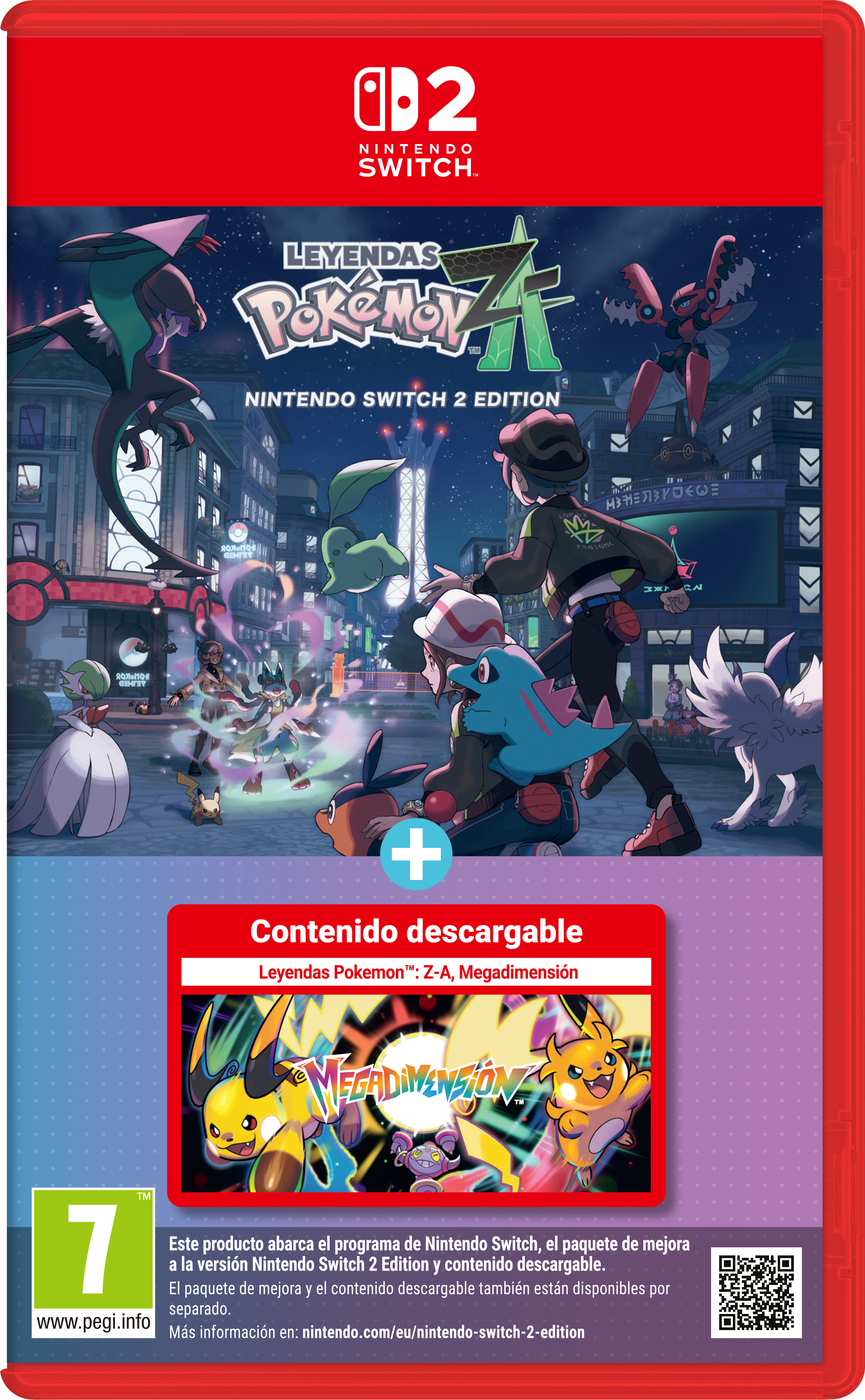 Carátula de Pokemon Legends ZA + Mega Dimension para Switch 2 (edición PAL España)