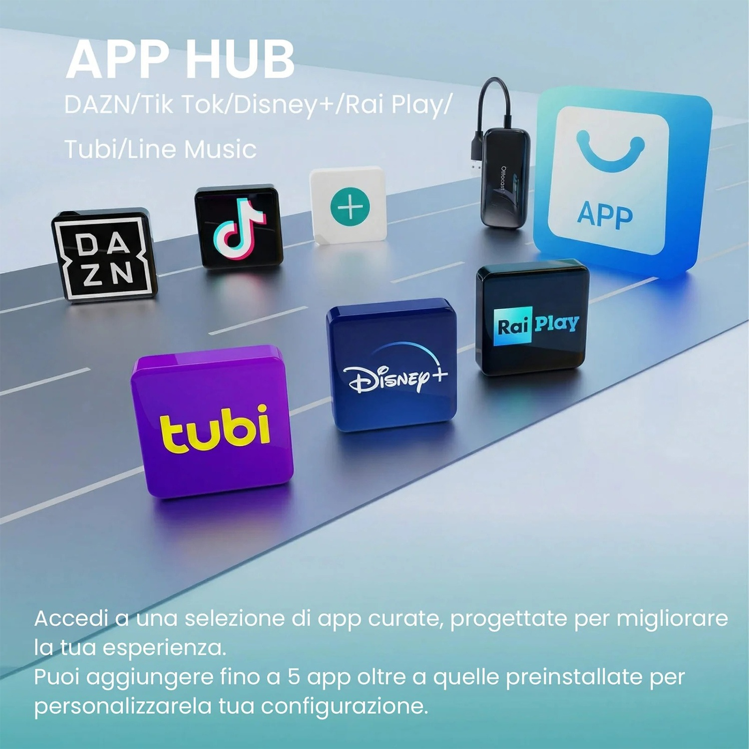 ADATTATORE WIRELESS Ottocast PLAY2VIDEO ULTRA WIRELESS CARPLAY