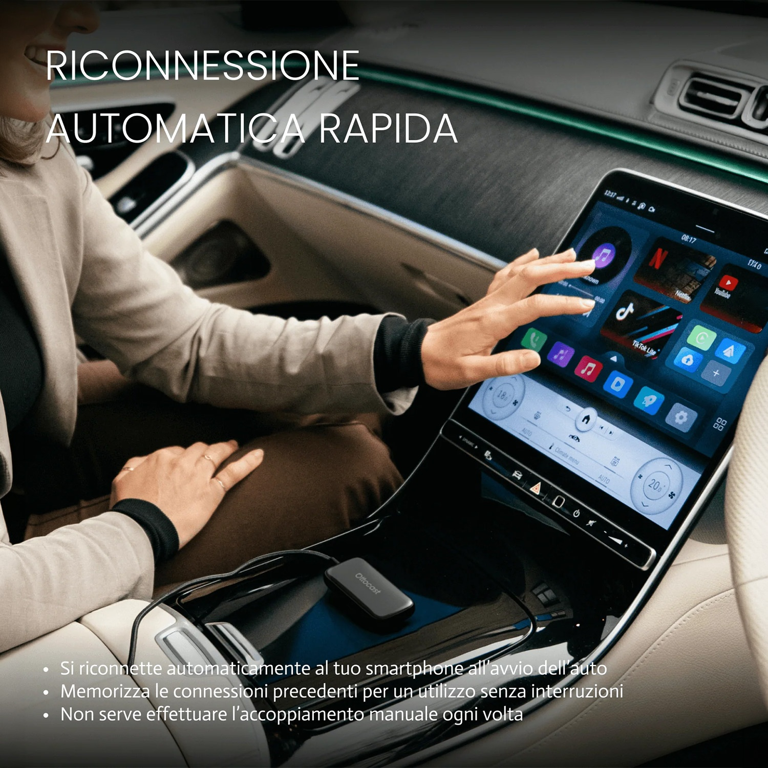 ADATTATORE WIRELESS Ottocast PLAY2VIDEO ULTRA WIRELESS CARPLAY