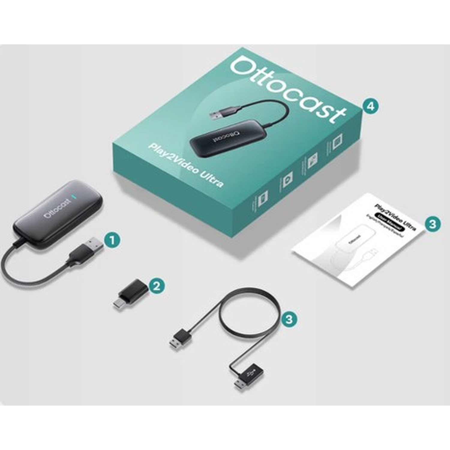ADATTATORE WIRELESS Ottocast PLAY2VIDEO ULTRA WIRELESS CARPLAY