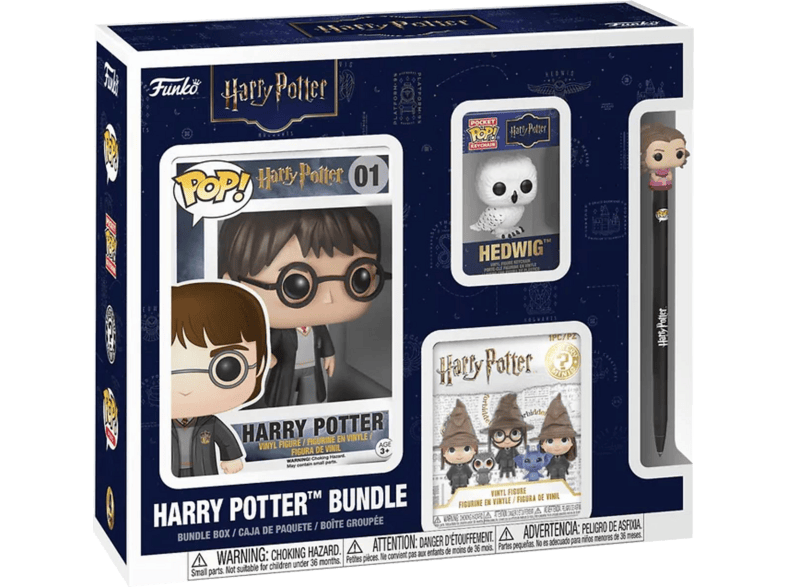 Figura Funko Pop! - Pack Harry Potter + 1 Llavero de Hedwig sorpresa bolígrafo, 9 cm, Vinilo