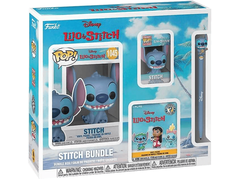 Figura Funko Pop! - Pack Lilo & Stitch + Llavero Pop Misterioso Bolígrafo, 9 cm, Vinilo