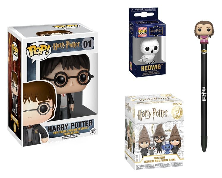Figura Funko Pop! - Funko Pack Harry Potter + 1 Llavero de Hedwig + 1 Figura sorpresa + 1 bolígrafo, 9 cm, Vinilo