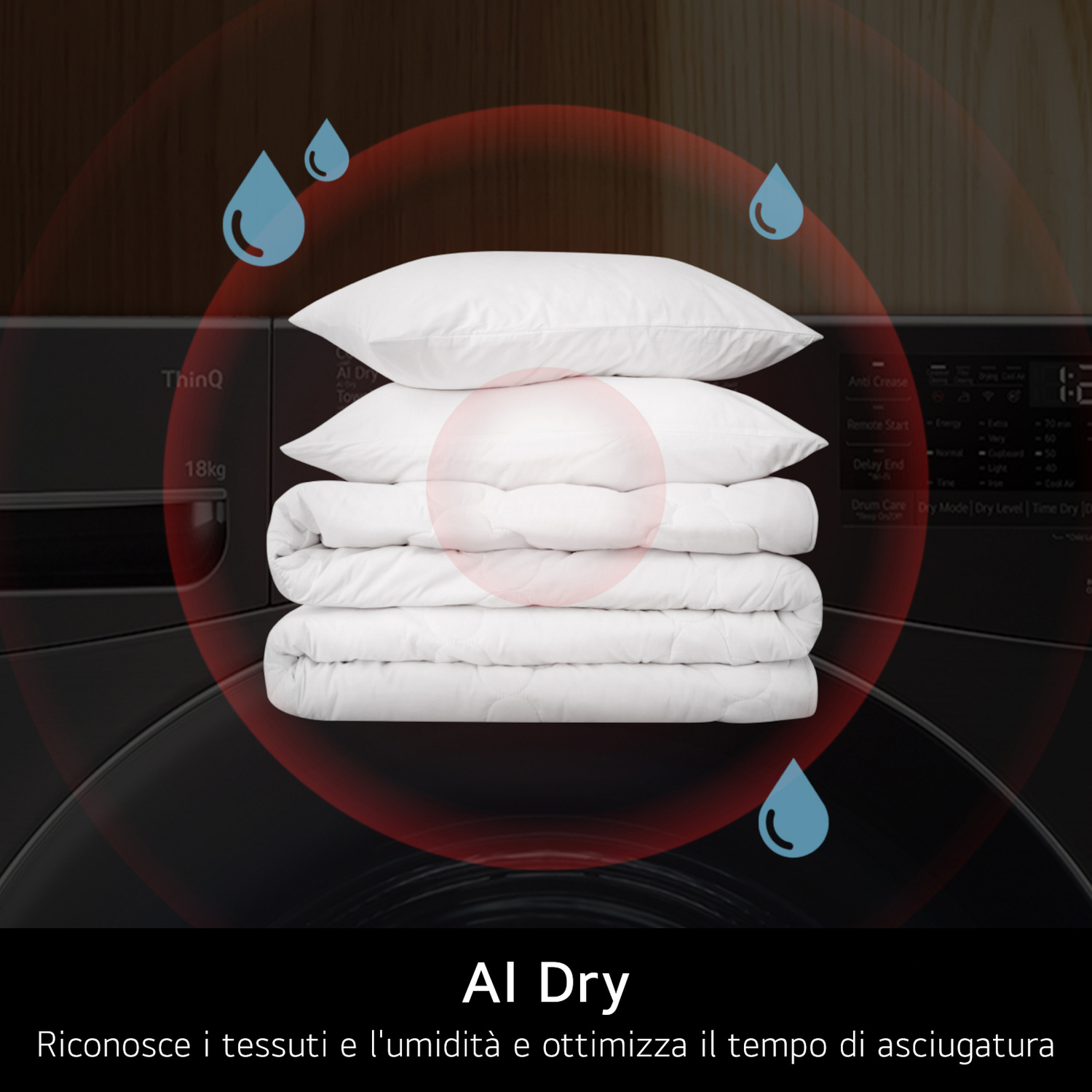 ASCIUGATRICE LG RHX7010TLB A pompa di calore, 10 kg, profondità 60 cm, 62 dB(A), white , Classe C