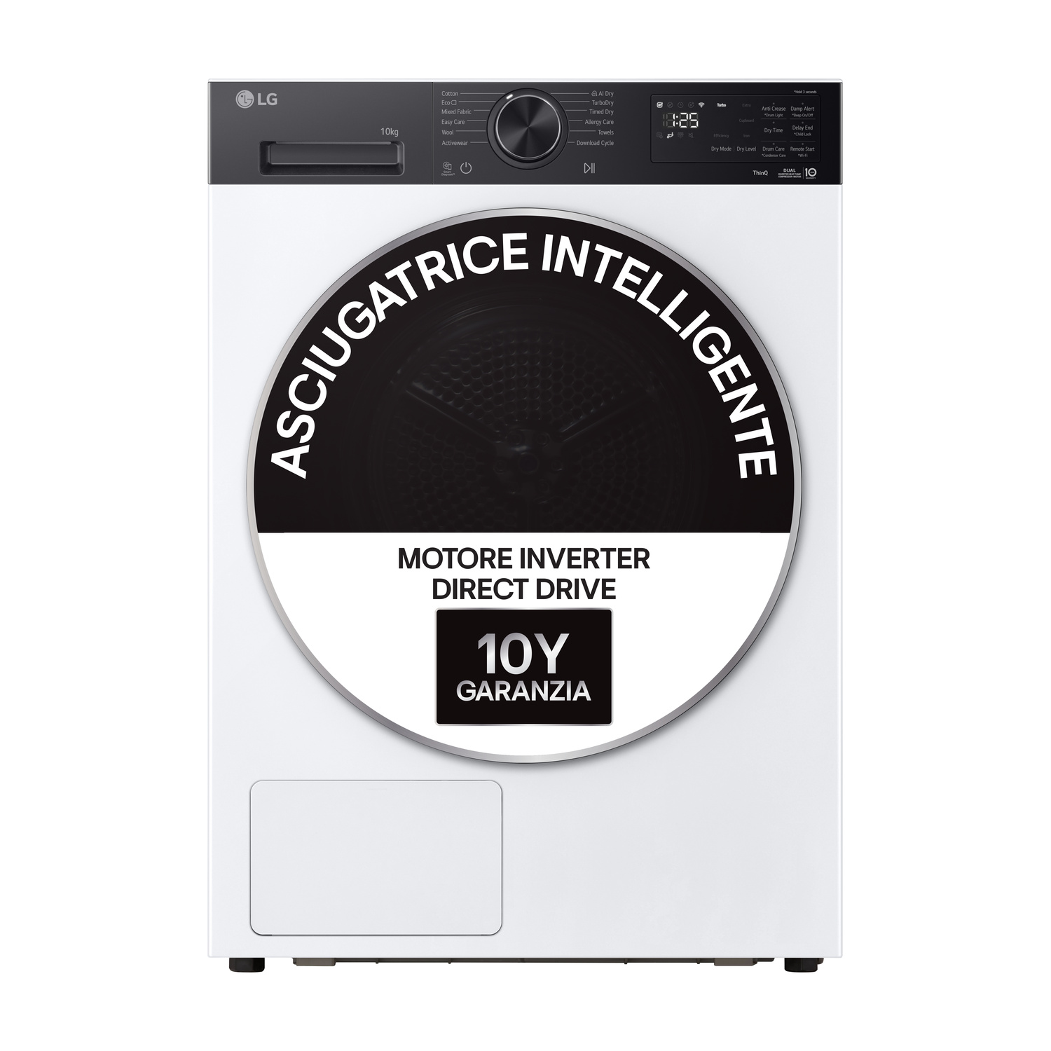 ASCIUGATRICE LG RNX5010TKB A pompa di calore, 10 kg, profondità 66 cm, 62 dB(A), white, Classe C