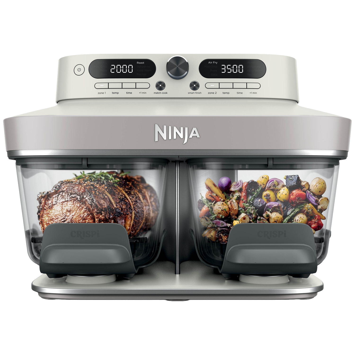 Ninja Crispi Dualzone Glazen Airfryer - Frituurpan Wit 78 L 2860 W Aantal Frituurmanden: 2