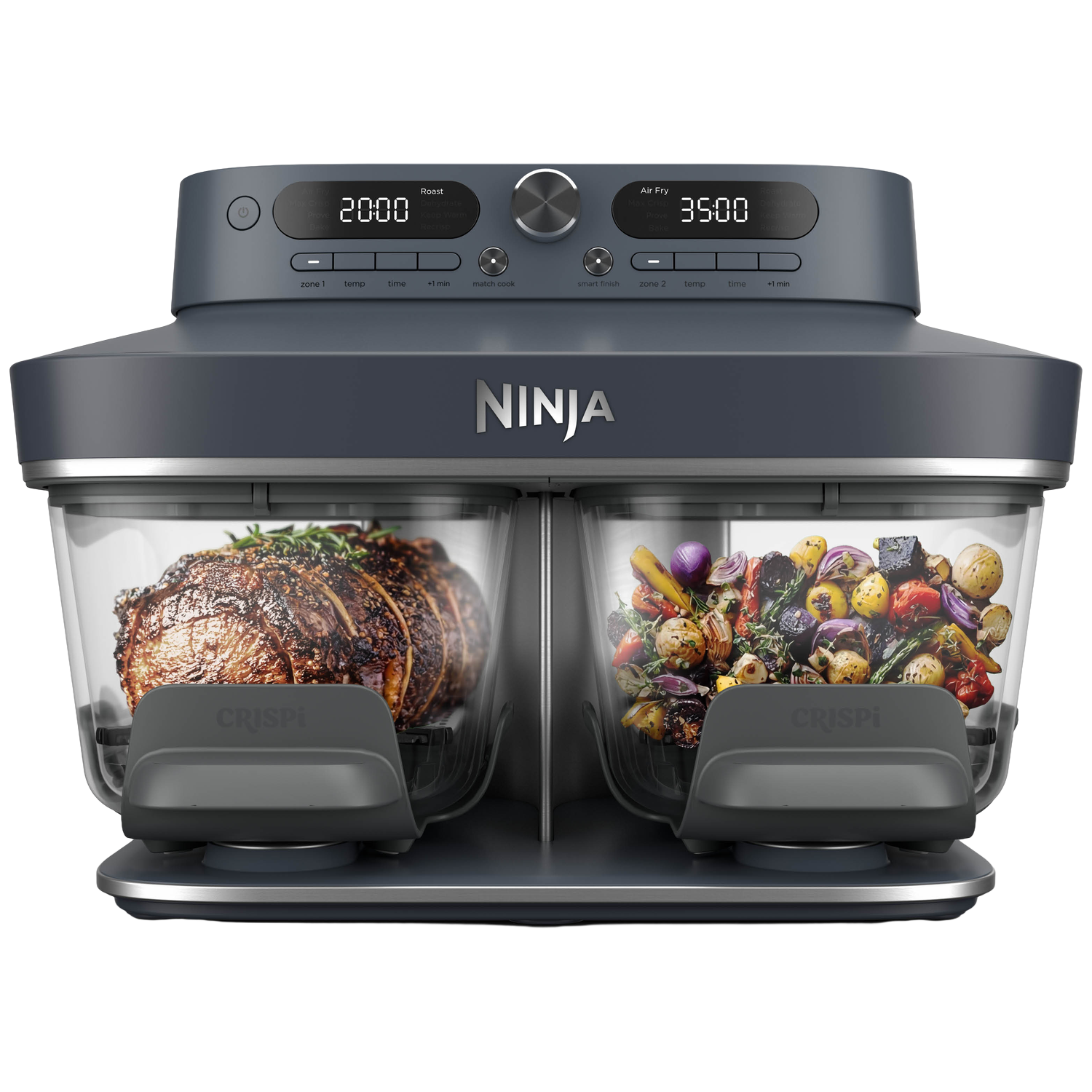 Ninja Crispi Dualzone Glazen Airfryer - Frituurpan Donkerblauw 78 L 2860 W Aantal Frituurmanden: 2