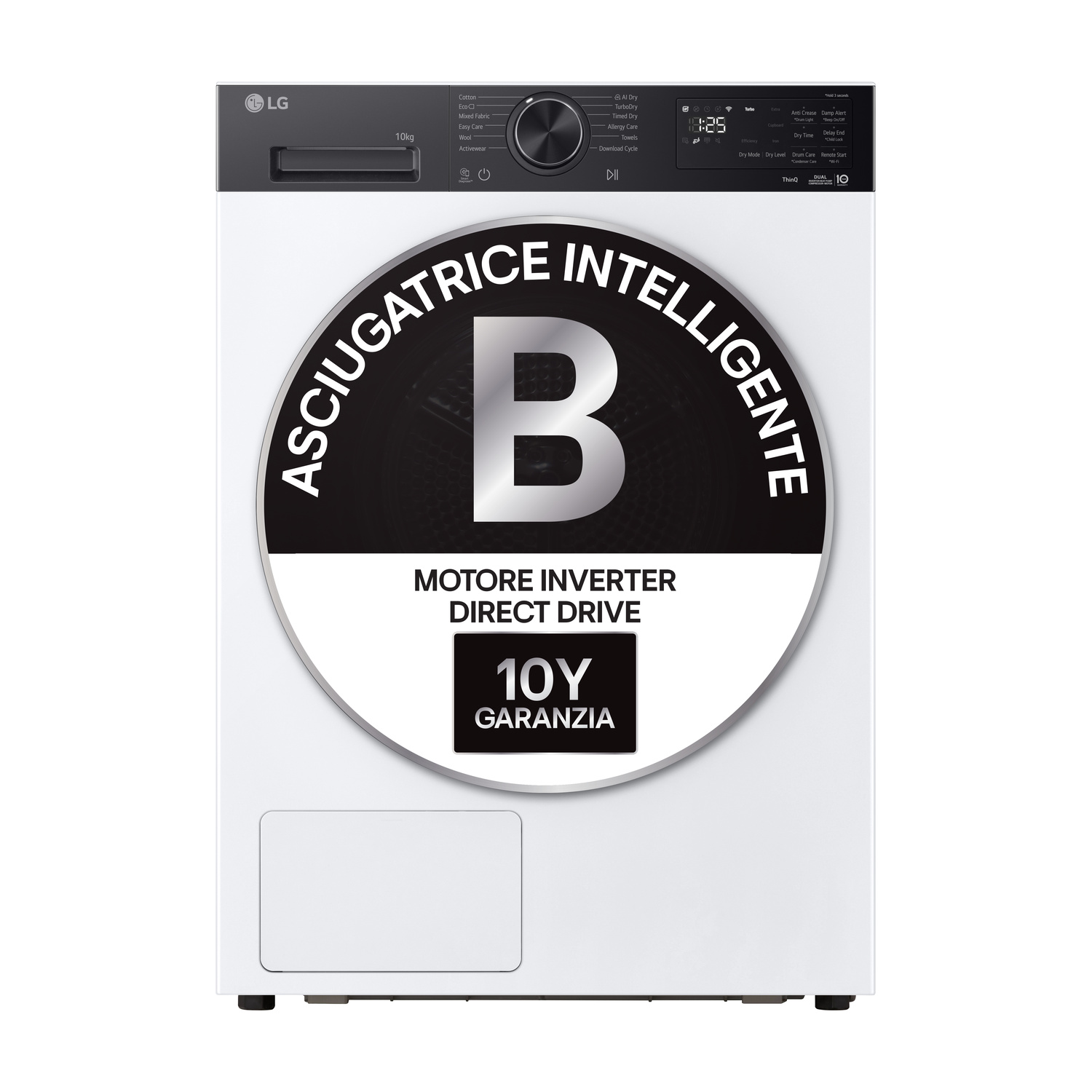 ASCIUGATRICE LG RNX5008TKB A pompa di calore, 8 kg, profondità 66 cm, 62 dB(A), white, Classe B