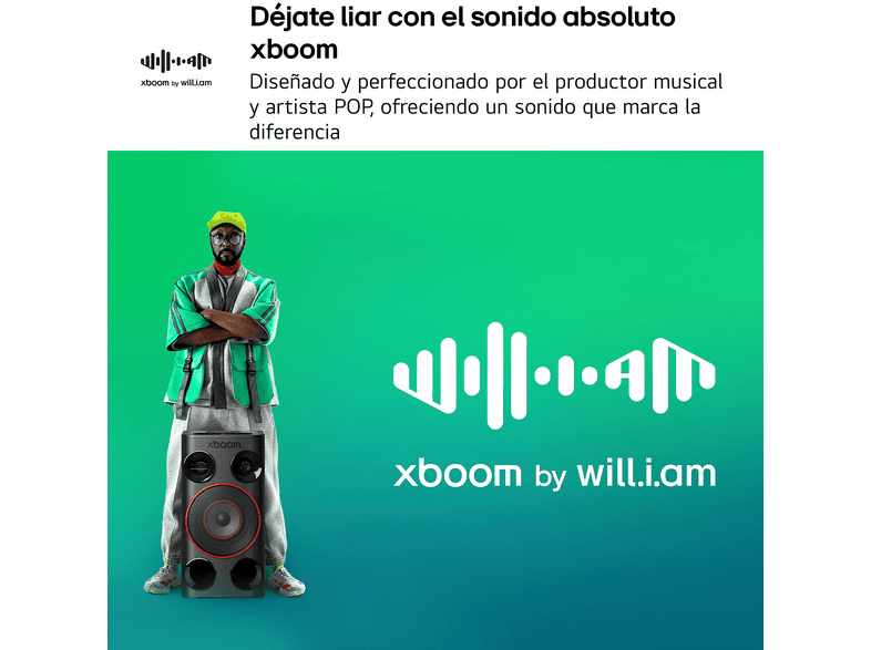 Altavoz de gran potencia - LG POWER 5000, 260 W, AI karaoke, Luces LED, Efectos DJ, Bluetooth, Negro – imagen 3