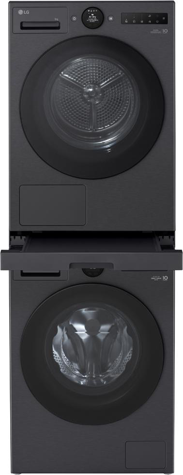 LG ELECTRONICS LG DK2B Zwischenbaurahmen für Waschmaschinen und Trockner, Schwarz
