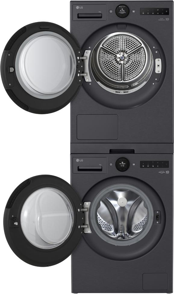 LG ELECTRONICS LG DK2B Zwischenbaurahmen für Waschmaschinen und Trockner, Schwarz