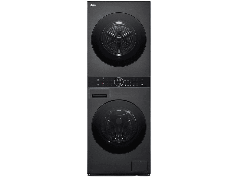 LG WashTower WT1210BBF LAVASCIUGA, Caricamento frontale, capacità lavaggio 12 kg, asciugatura 10 programmi, Profondità 66 cm, Giri 1400 rpm, Platinum Black, Classe A