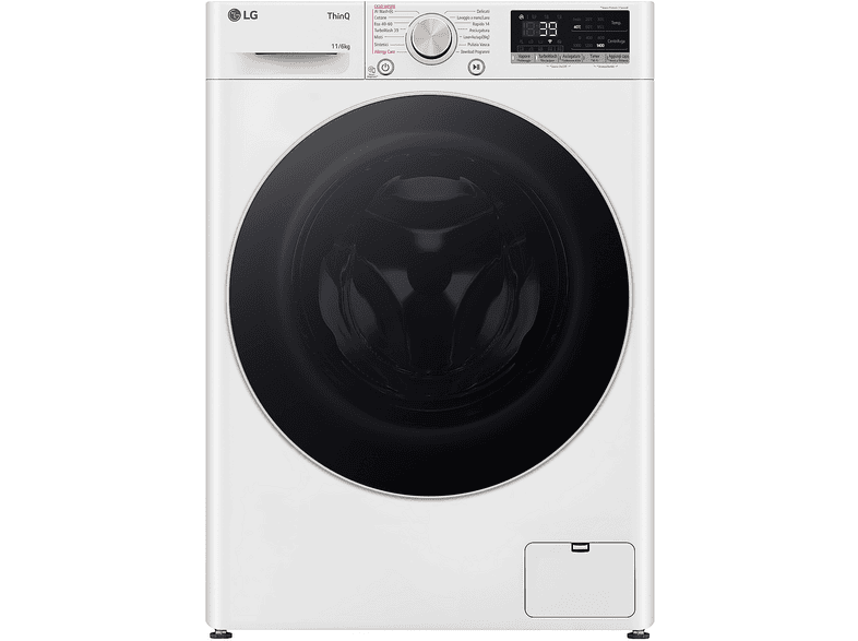 LG AI DD D4R7011TSWG LAVASCIUGA, Caricamento frontale, capacità lavaggio 11 kg, asciugatura 6 13 programmi, Profondità 56,5 cm, Giri 1400 rpm, Bianca, Classe D