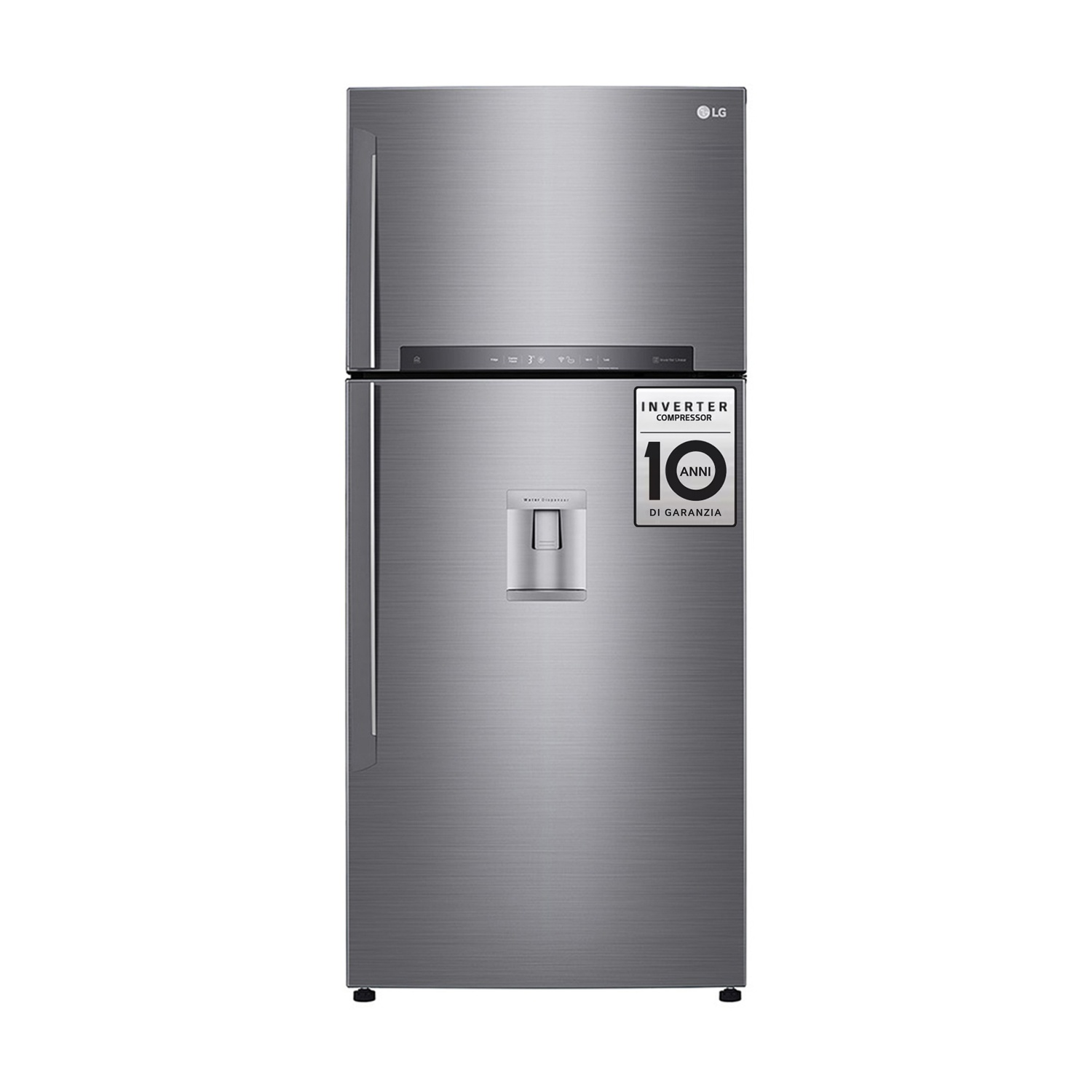 FRIGORIFERO DOPPIA PORTA LG GTF744PZPED, Capacità netta totale 509 l, Rumorosità: 43 dB(A), LAN wireless, Dispenser acqua, 3 ripiani, Dimensioni: L 780 cm A 180 cm P 730 cm, Platinum Silver, Classe E
