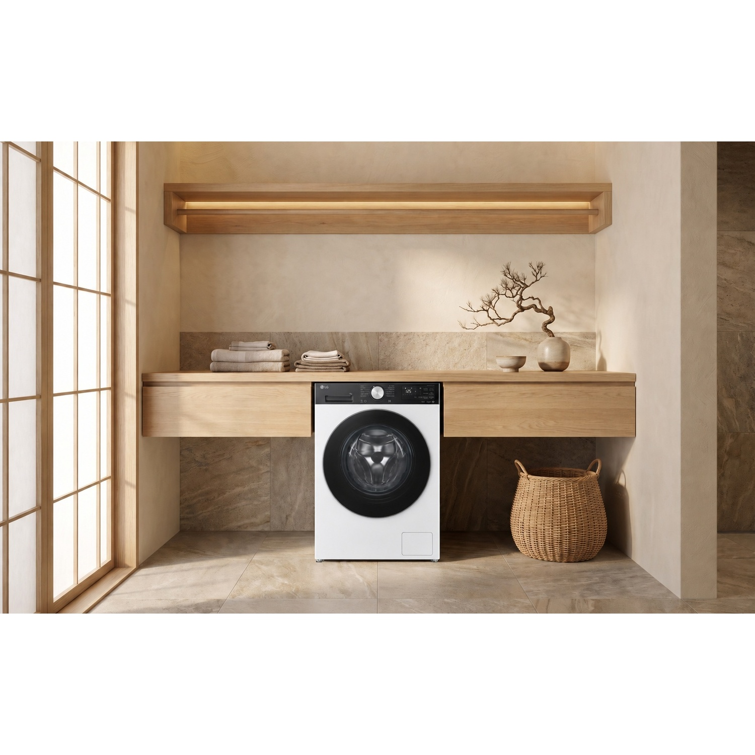 LG F2NX50S9TKC LAVATRICE SLIM, Caricamento frontale, 9 kg, 12 programmi, Profondità 47,5 cm, Giri 1200 rpm, Bianco + pannello nero, livello rumorosità centrifuga 71 dB(A), Classe A