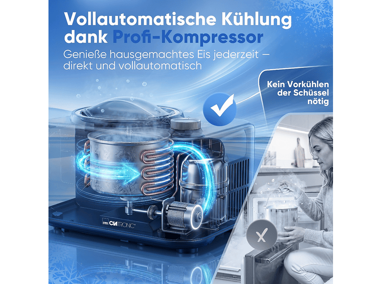 Clatronic ICM 3846 Eismaschine (100 Watt, 1 l, Schwarz) — Foto 3 von 5