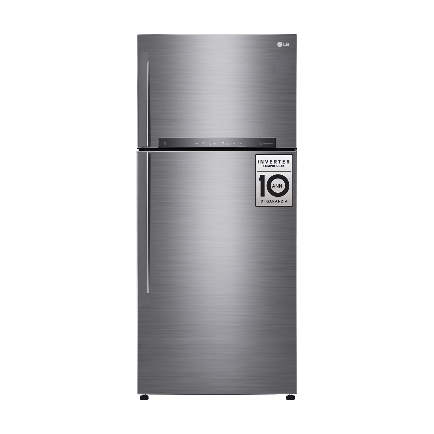 FRIGORIFERO DOPPIA PORTA LG GTB744PZHED, Capacità netta totale 506 l, Rumorosità: 43 dB(A), LAN wireless, 3 ripiani, Dimensioni: L 78 cm A 180 cm P 73 cm, Platinum Silver, Classe E