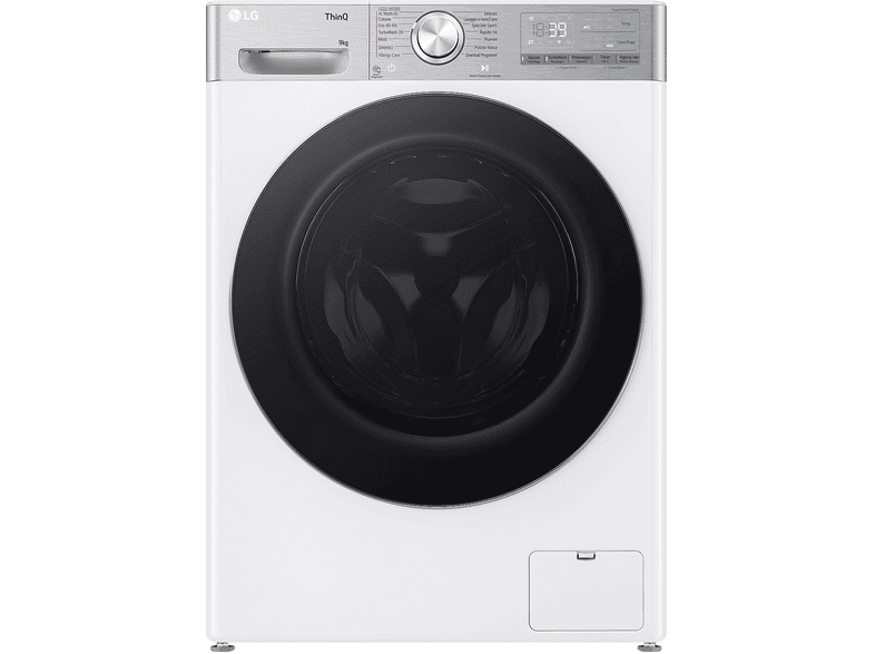 LG AI DD F4R9009TPWC LAVATRICE, Caricamento frontale, 9 kg, 13 programmi, Profondità 56,5 cm, Giri 1400 rpm, Bianca, livello rumorosità centrifuga 71 dB(A), Classe A