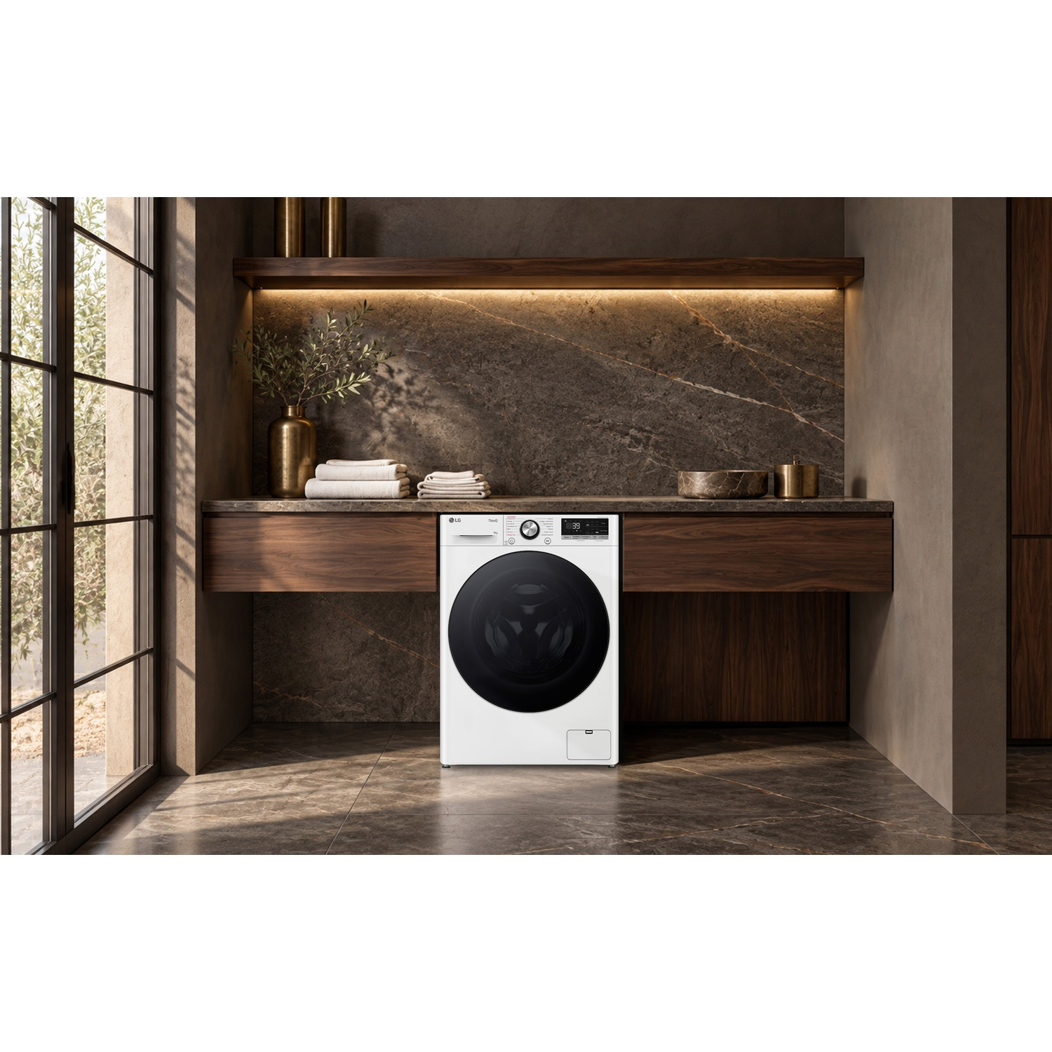 LG AI DD F4R7009TSWB LAVATRICE, Caricamento frontale, 9 kg, 14 programmi, Profondità 56,5 cm, Giri 1400 rpm, Bianca, livello rumorosità centrifuga 71 dB(A), Classe A