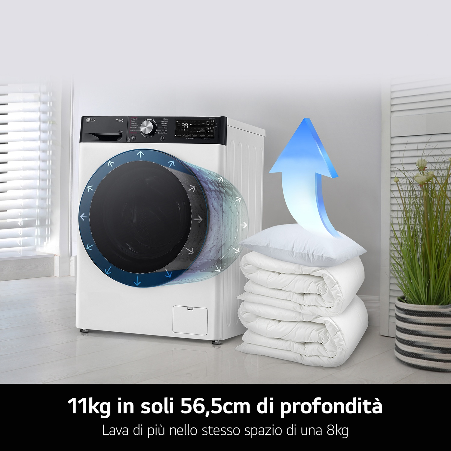 LG AI DD F4R7009TSWB LAVATRICE, Caricamento frontale, 9 kg, 14 programmi, Profondità 56,5 cm, Giri 1400 rpm, Bianca, livello rumorosità centrifuga 71 dB(A), Classe A