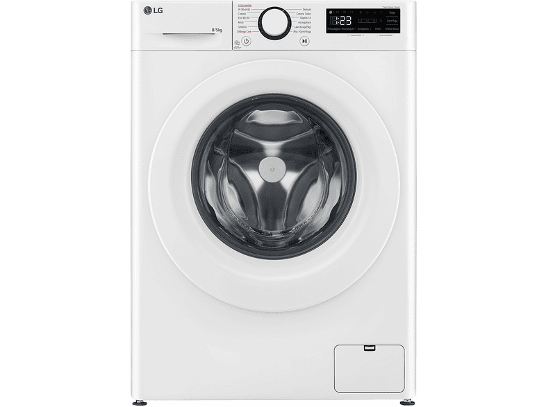 LG D2R3S08NSWW LAVASCIUGA, Caricamento frontale, capacità lavaggio 8 kg, asciugatura 5 12 programmi, Profondità 47,5 cm, Giri 1200 rpm, Bianca, Classe E