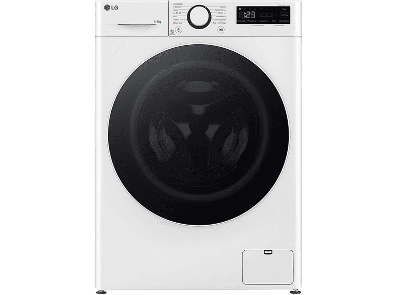 LG AI DD D2R5S09TSWW LAVASCIUGA, Caricamento frontale, capacità lavaggio 9 kg, asciugatura 5 12 programmi, Profondità 47,5 cm, Giri 1200 rpm, Bianca, Classe E