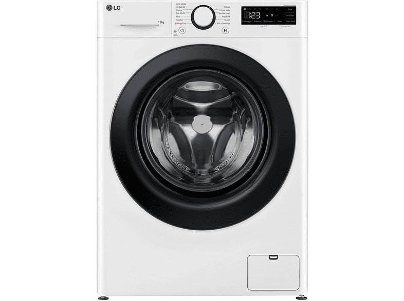 LG AI DD F4R3013NSWB LAVATRICE, Caricamento frontale, 13 kg, 12 programmi, Profondità 61,5 cm, Giri 1400 rpm, Bianca, livello rumorosità centrifuga 72 dB(A), Classe A