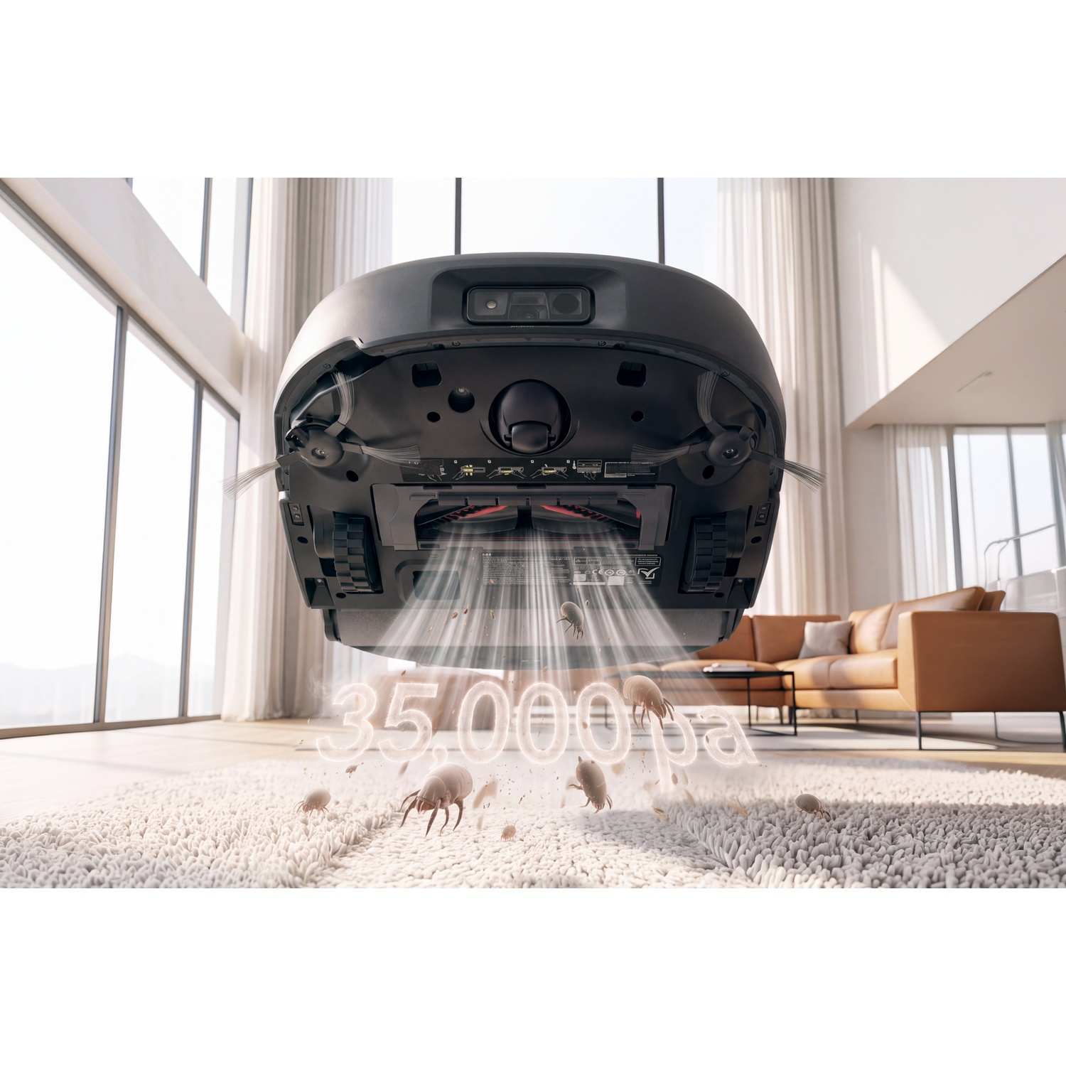 EUFY Omni E35 - Robot aspirateur - Avec fonction lavage - 35 000 Pa - Noir - Robot aspirateur - Avec Fonction serpillère - 35000 Pa - Noir