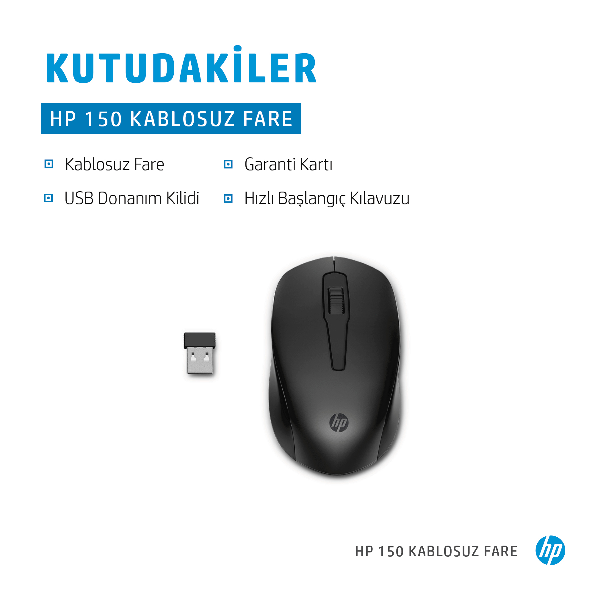 HP 150 Kablosuz Mouse Siyah 2S9L1AA