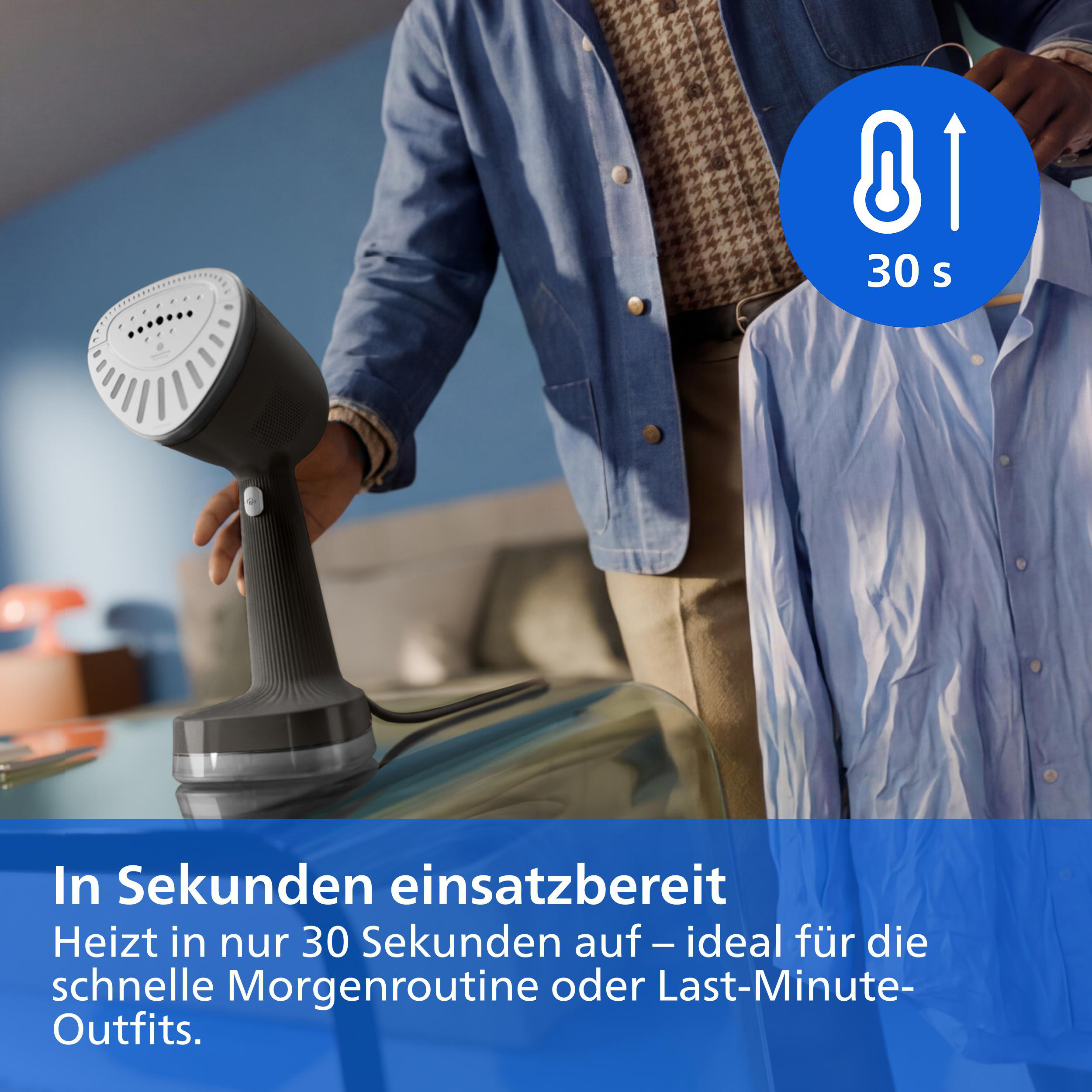 PHILIPS STH8040/80, Dampfstoß 24g/Min, 140 ml und 200 ml Wassertank, AirStretch & OptimalTEMP Technologie, Dampfbürste 1500 Watt, 0,3 bar