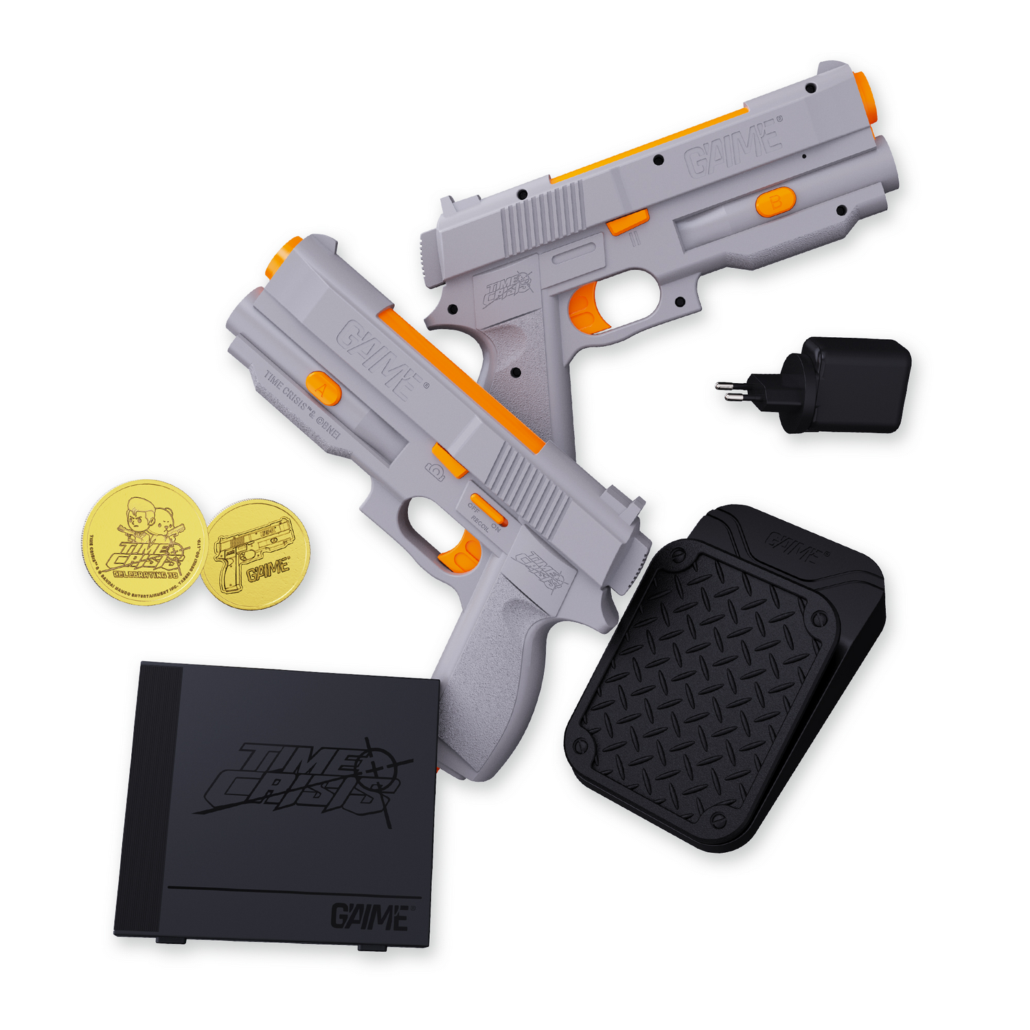 Consola retro - G'aim'e Time Crisis Ultimate Pack 2Guns, Gris