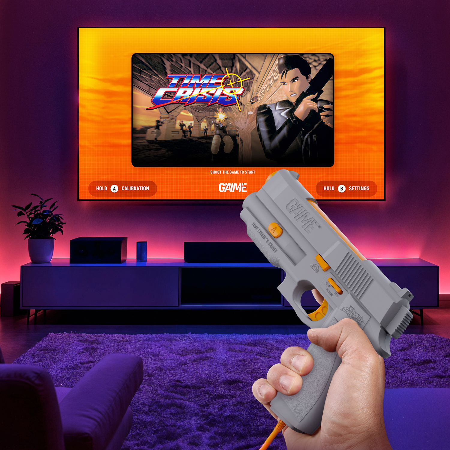 Consola retro - G'aim'e Time Crisis Ultimate Pack 2Guns, Gris