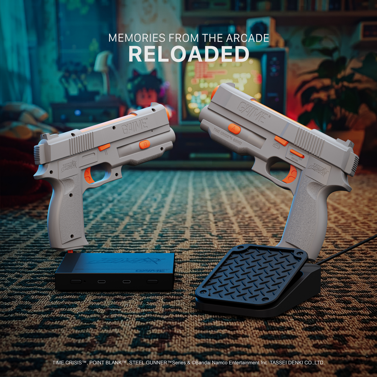 Consola retro - G'aim'e Time Crisis Ultimate Pack 2Guns, Gris