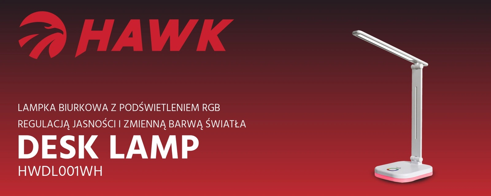 Lampka biurkowa HAWK HWDL001WH Biały