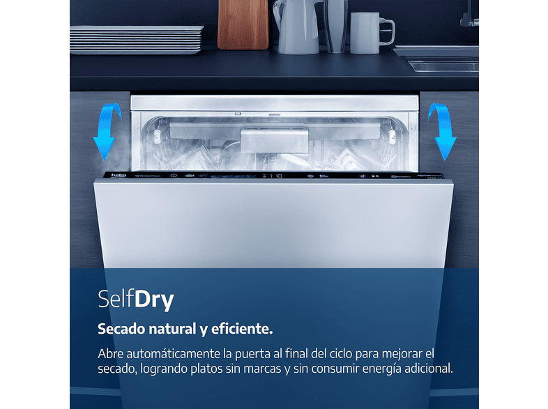 Lavavajillas - Beko BDFN27540W, 15 servicios, 7 programas, 60cm, Tercera bandeja, HomeWhiz App, WiFi, Blanco – imagen 3