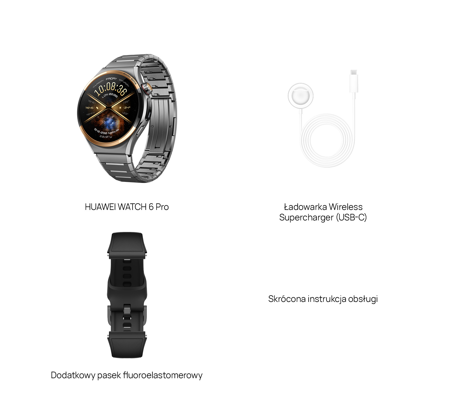Smartwatch HUAWEI WATCH 6 Pro 46mm Space Edition Srebrno-złoty