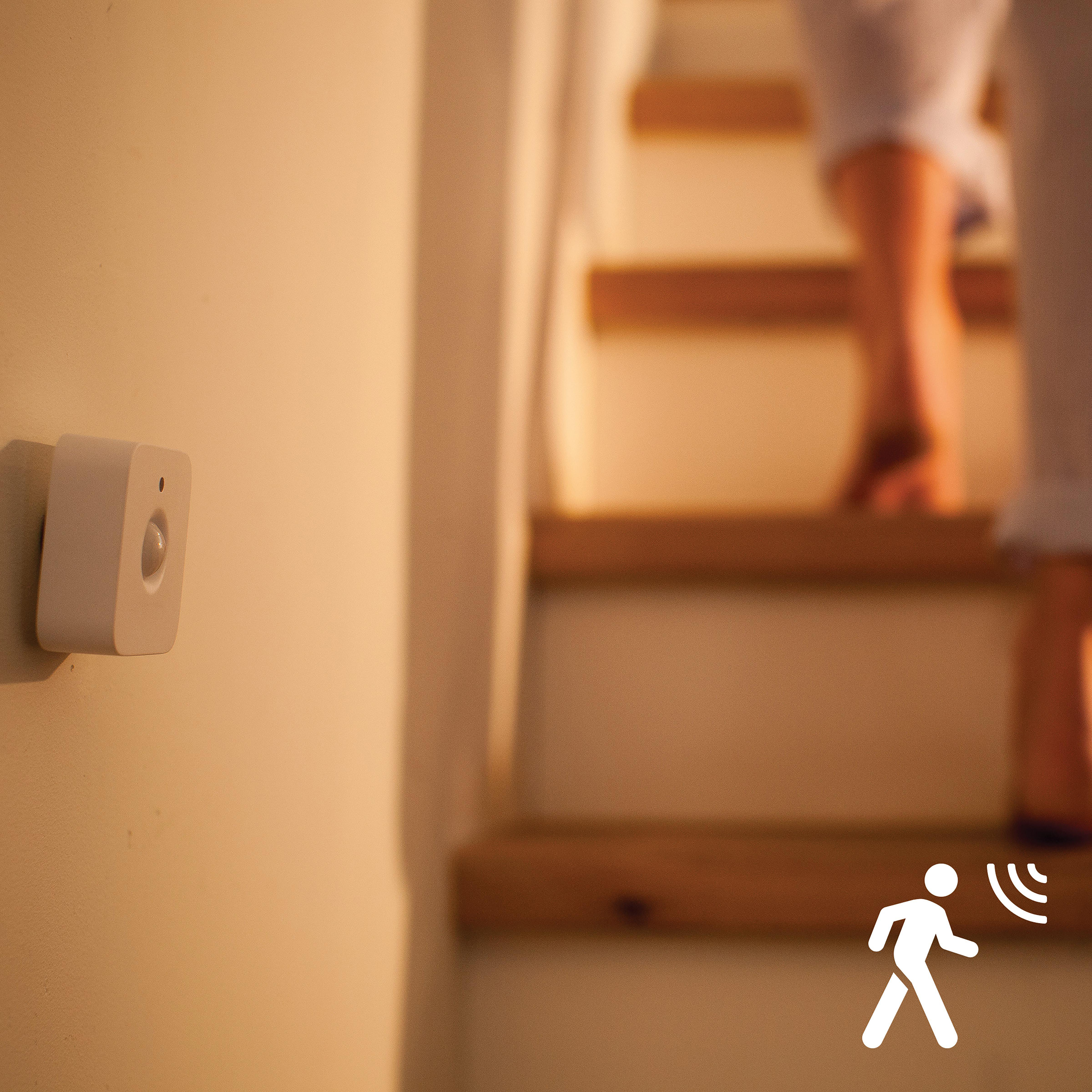 PHILIPS Hue Bewegungsmelder Indoor, batteriebetrieben, Automatisierung für smarte Beleuchtung, 3-er Pack, Bewegungsmelder -